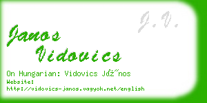 janos vidovics business card